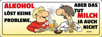 Produktbild von vianmo Holzschild 10x27 cm Alkohol löst keine Probleme Essen Trinken