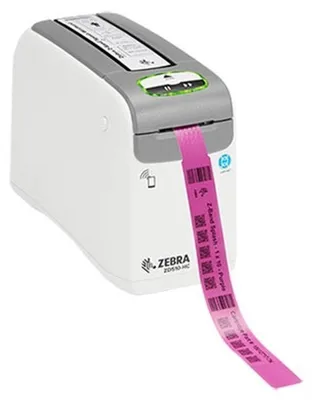 Produktbild von Zebra ZD510, 12 Punkte/mm (300dpi), USB, Ethernet, RTC, ZPLII Wristband-Drucker, Healthcare, Thermodirekt, 12 Punkte/mm (300dpi), Druckbreite (max.): 30mm, Geschwindigkeit (max.): 102mm/Sek., USB, Ethernet, ZPLII, XML, RAM: 256MB, Flash: 512MB, Real