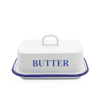Produktbild von Karl Krüger 120252 Emaillierte Butterdose Husum weiß