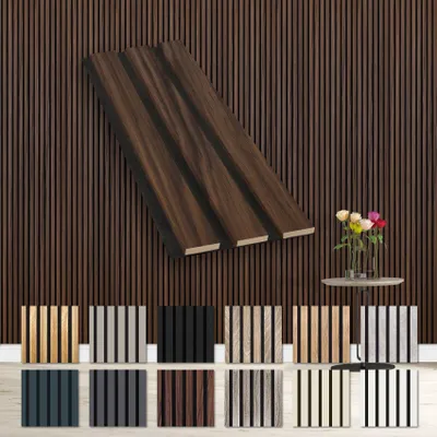 Produktbild von HEXIM Akustikpaneele Musterstück - flexible Lamellenwand Holz MDF Wandpaneele Lamellenverkleidung Wandverkleidung Innendekoration schalldämmend (Catania Oak - AP13 / APH13 Musterstück)