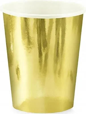 Zdjęcie produktu dla Kubki papierowe złote 220ml 6szt - Party Pal