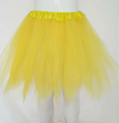 Produktbild von Tütü Tüllrock Petticoat Ballett Kleid gezackt Junggesellenabschied Fasching Erwachsen M L XL 5 Lagen 45cm Gelb