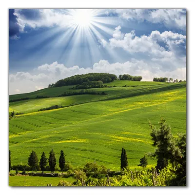 Produktbild von Wallario selbstklebende Möbelfolie/ Tischdecke für Innen und Außen, Größe: 50 x 50 cm - Strahlender Sonnenschein