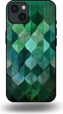 Immagine prodotto di Smartphonica Custodia per iPhone 13 con stampa di foglie verdi - Custodia backcover in TPU con design a foglie verdi - Verde