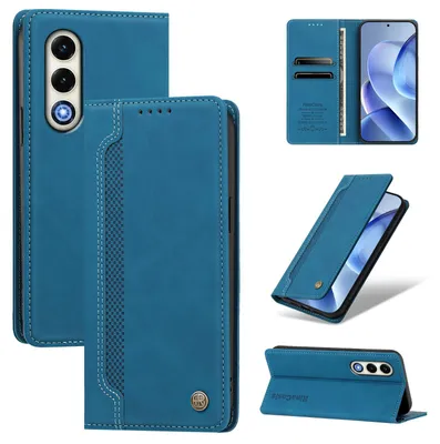 Produktbild von Handyhülle für itel S25, Leder Wallet Klapphülle mit Standfunktion, Stoßfeste Schutzhülle Blau
