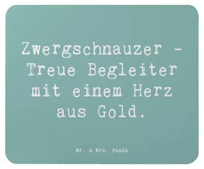 Produktbild von Mr. & Mrs. Panda pc mausunterlage Spruch Zwergschnauzer Herz - Meeresbrise - Geschenk, mousepad, Mouse Pad, liebevolle Hunde, mutiges Wesen, wachsamer Hund, bezaubernder