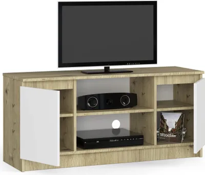 Obrázek produktu pro BDW, komoda, RTV skříňka, TV nábytek, 120x55x40 cm, , Dub Artisan - bílý
