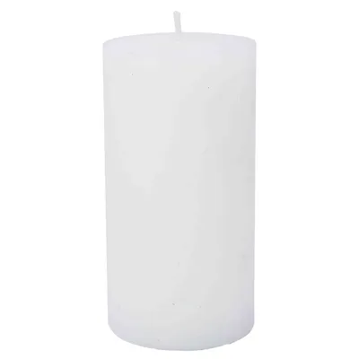 Produktbild von Stumpenkerze trendig weiß durchgefärbt aus Paraffin Höhe 12cm