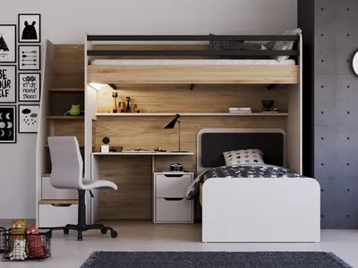 Produktbild von Almila OPTIONS Etagenbett mit Schreibtisch