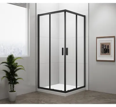 Obrázek produktu pro EASY BLACK sprchový kout čtvercový 900x900mm, čiré sklo