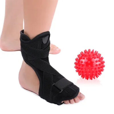 Produktbild von Verstellbare Plantarfasziitis-Rückenschiene für Tag und Nacht mit Massageball und Noppen