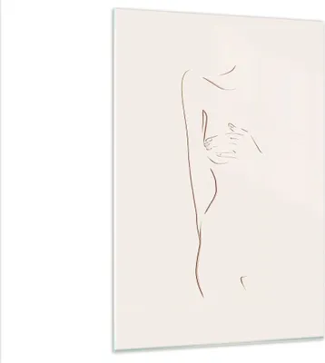 Produktbild von Bilder auf glas - Einteilig - Skizze Nacktheit Frau - 80x120cm - Glasbilder - Wandbilder - Bilder - zum Aufhängen bereit - Wanddekoration aus Glas - Glas Bilder - Wandbild auf Glas - GPA80x120-4552