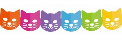 Produktbild von Papier Girlande mit Katzen-Motiv, ca. 360 cm lang, 18 cm breit, 17,9 cm hoch