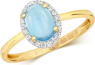 Produktbild von Edler 9 Karat (375) Gold Cluster Damen - Diamant Ring Brillant-Schliff 0.09 Karat HI - I1 mit Topas, 55 (17.5); TRS2226RSO
