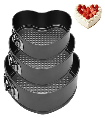 Produktbild von Springform Herz 3er Set 24/26/28 cm Dunkelgrau Antihaftbeschichtet