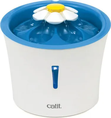 Produktbild von Catit LED Flower Fountain, Automatische Haustiertränke, Kunststoff, Blau, Weiß, Drinnen, Katze, 3 l
