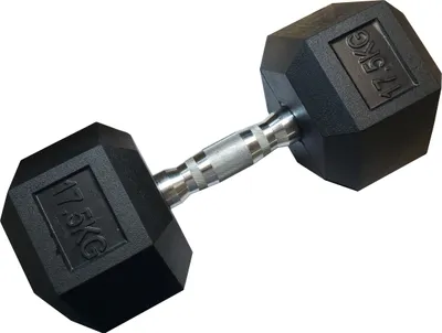 Zdjęcie produktu dla Hantla jednoręczna sześciokątna HEX 17,5 kg gumowana