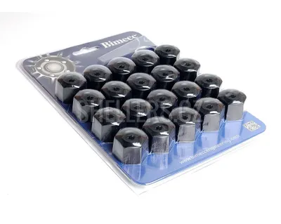 Obrázok produktu pre Sada krytiek na skrutky alebo matice kolies BIMECC, čierna (20ks), BVC19-000, 19mm
