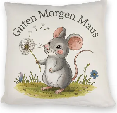 Produktbild von Maus mit Löwenzahn - Guten Morgen Kissen