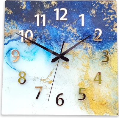 Obrázek produktu pro ModernClock Nástěnné hodiny Mramorový modrý ultra tichý 30 cm