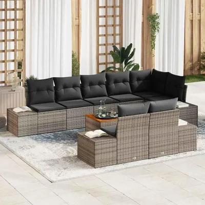 Obrázek produktu pro Maison Exclusive – Sada venkovního nábytku do zahrady, 9 kusů, šedá barva