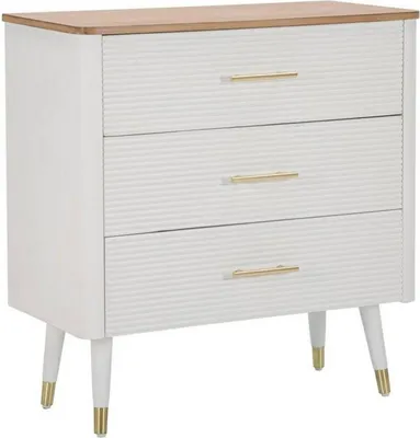 Image de Phaidone - Commode, 78x37x80h cm Blanc, 3 Tiroirs