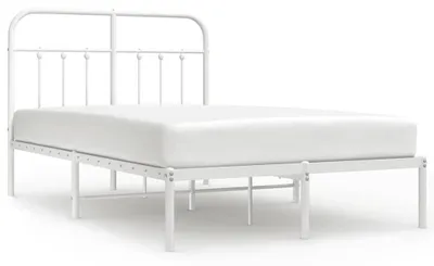 Obrázek produktu pro vidaXL Postel s čelem kovová bílá 120x190 cm