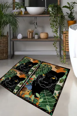 Produktbild von Mijolnir, Schwarz, Badematten-Set (3-teilig), Mehrfarbig, 100% POLYESTER, 50 x 60 cm