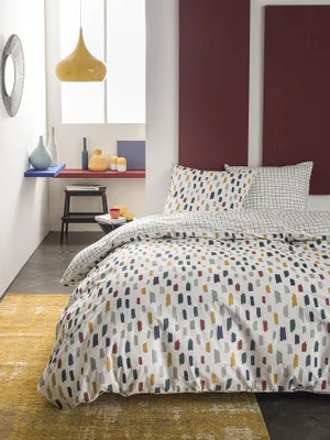 Produktbild von Bettwäsche-Set aus Baumwolle COLORFUL DOTS, beidseitig