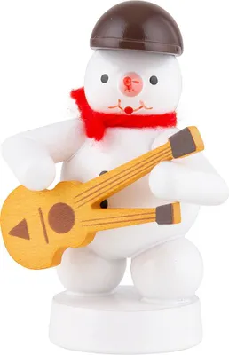 Produktbild von Schneemann mit Doppelhalsgitarre (8cm) von Zenker Volkskunst
