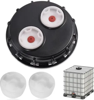 Obrázok produktu pre IBC kryt nádrže, 163 mm, s dvojitou ventilačnou otvorovou, náhradný uzáver 2 palce, pre nádrže 1000 litrov
