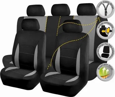Produktbild von Famanu Autositzschoner - atmungsaktives Material, kompatibel mit Seitenairbags