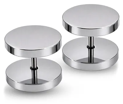 Produktbild von Ohrstecker mit Schraubverschluss Edelstahl 316L Silber 4–16 mm Fake Plug Tunnel - 12 mm