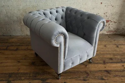 Zdjęcie produktu dla Szary fotel klubowy Chesterfield Cheserfield Lounge 1 seater
