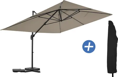 Produktbild von Gartenschirm "Sky 4" aus Aluminium - 3 x 4 m - Taupe - Mit Schutzhülle