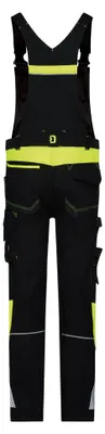 Productafbeelding van DASSY® Ulsan stretch overall, model Logix, 4-weg stretch, kniebescherming EN 14404, zwart/neon geel, maat 42 STANDARD