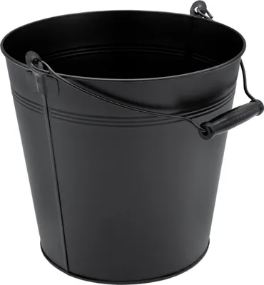 Produktbild von Deko Zinkeimer mit Holzgriff - schwarz / 10 L - Metall Eimer zum Bepflanzen oder Transportieren - Gartendeko Blecheimer Ascheeimer Pflanzeimer Eiskübel Sektkühler
