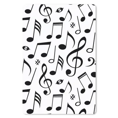 Produktbild von MuchoWow® Mauspad Mousepad Musik - Muster - Schwarz und Weiß 40x60 cm - Mousepads - Maus Mat - Pad - Mausunterlage - Schreibtisch Accesoire
