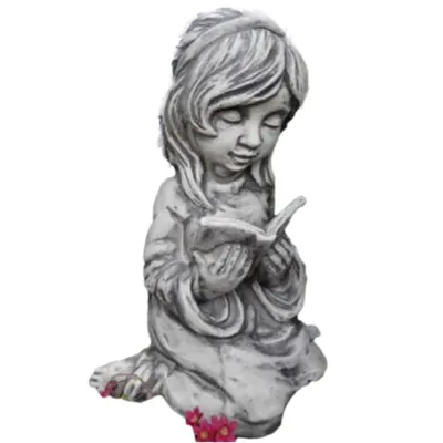 Produktbild von Steinfigur Engel mit Buch lesend, für den Garten zur Dekoration, aus Steinguss Neu Frostfest Witterungsbeständig, Gartenfigur Skulptur V-114116