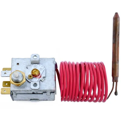 Obrázok produktu pre STB Bezpečnostný termostat s obmedzovačom teploty 90-110°C | Termostat pre kotol | Manuálne resetovanie | Kapilárna trubica 2,5 m | SPDT (Single Pole Double Throw) 16A