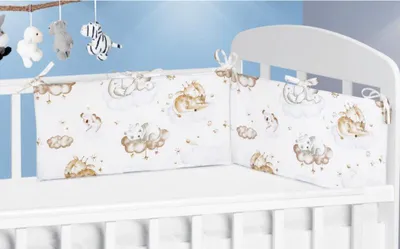 Produktbild von Mantel für Kinderbett - 70x28 cm - Weiß,Beige,Blau
