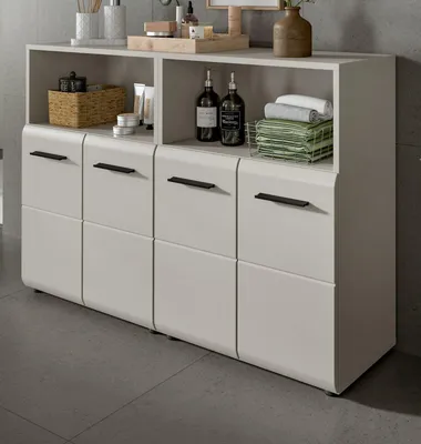 Produktbild von Badezimmer Kommode Set "Cover" in Kaschmir 2x Badkommode 120 x 80 cm
