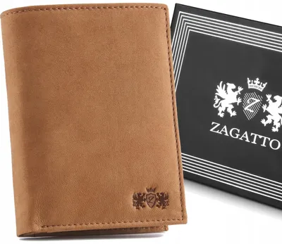 Zdjęcie produktu dla Zagatto Portfel Skórzany Naturalny Brązowy ZG-N4-F10 Męski