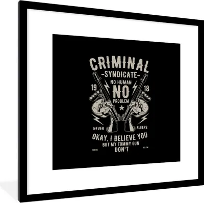 Produktbild von MuchoWow® MuchoWow® Gerahmtes Poster Mancave - Waffen - Vintage - Retro 40x40 cm - Poster mit zchwarzem Bilderrahmen - Poster - Plakat im Rahmen