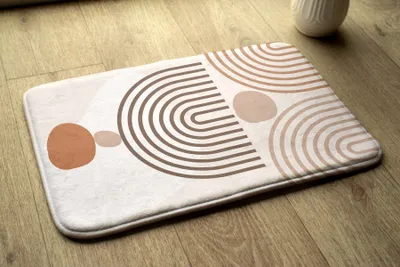 Produktbild von Badteppich Saugfähige - Badezimmer Teppich - Rutschfester Badvorleger Badematte - 75x45 cm - Geometrisches Muster
