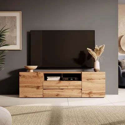 Produktbild von 4ALLHOME TV-Schrank Mila 137 cm, TV-Lowboard, TV-Möbel, TV-Lowboard, Wotan