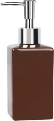 Produktbild von Spirella Seifenspender "Quadro" Porzellan Flüssigseifen-Spender 300ml Braun
