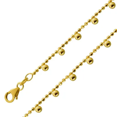 Produktbild von Fusskette Silber 925 Gold vergoldet Kugelanhänger 25