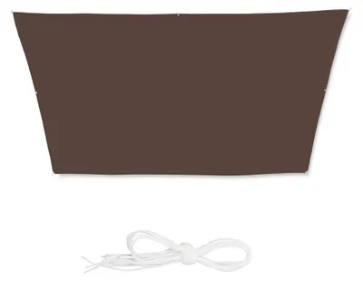 Image de Tente d'ombrage Relaxdays Trapez, hydrofuge, résistante aux UV, cordes de tension, terrasse, balcon, piscine, dimensions 3 x 5,5 x 4 x 4 m, marron