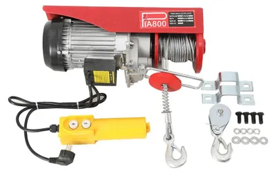 Obrázok produktu pre Elektrické navijaky – Mini navijak 800 kg, 1300 W, 220 V AC – Navijaky s oceľovým lanom a diaľkovým ovládaním na kábel, vhodné do garáže, pre auto a loď